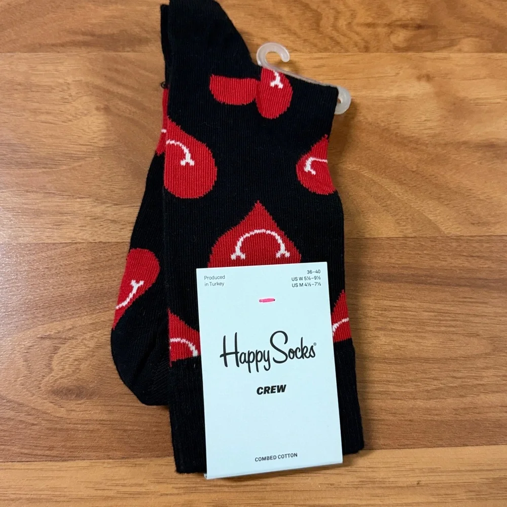 ❤️ Happy Socks Smiling Dog Crew Socks Size M NWT